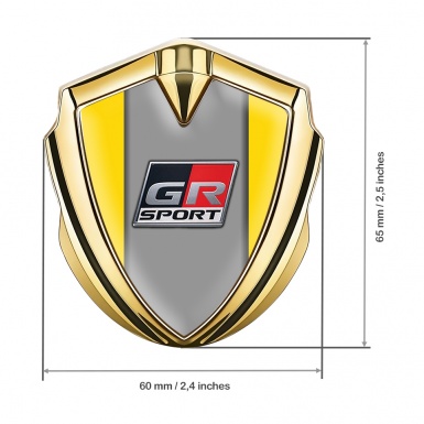 Toyota GR Trunk Emblem Badge Gold Yellow Frame Grey Center Design