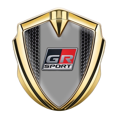 Toyota GR Bodyside Domed Emblem Gold Dark Grate Center Racing Logo