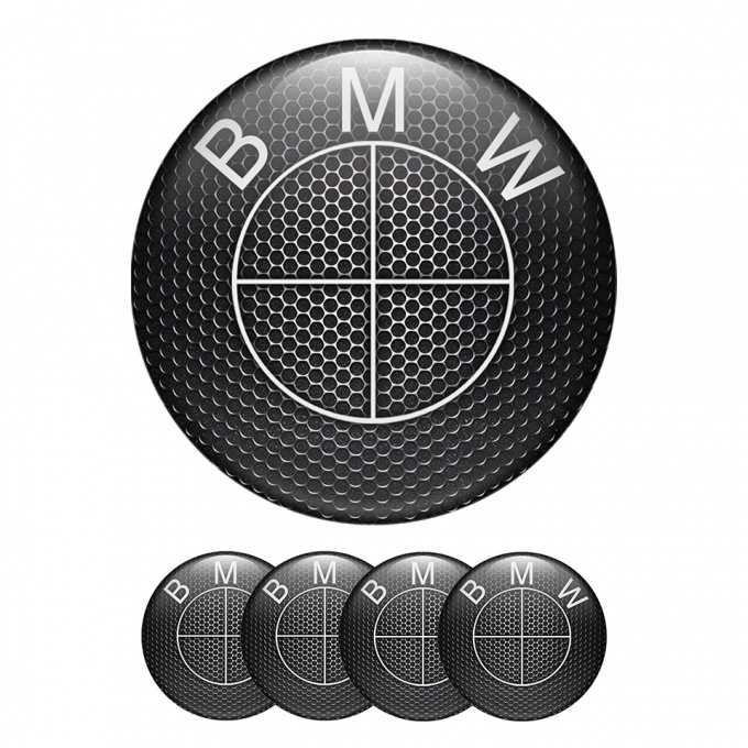 BMW Wheel Center Cap Domed Stickers Carbon Edition