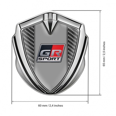 Toyota Metal Emblem Self Adhesive Silver Dark Carbon Middle Sport Logo