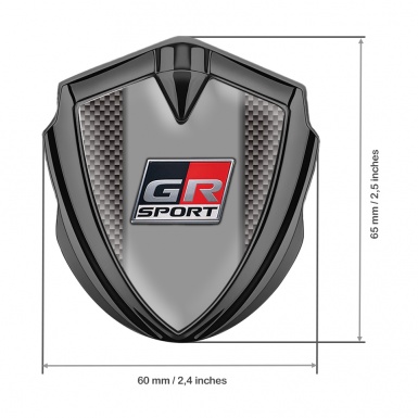 Toyota Metal 3D Domed Emblem Graphite Grey Carbon Racing Logo Edition