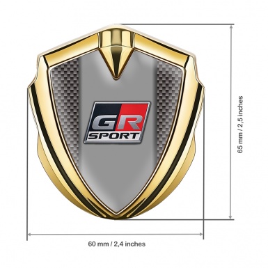 Toyota Metal 3D Domed Emblem Gold Grey Carbon Racing Logo Edition