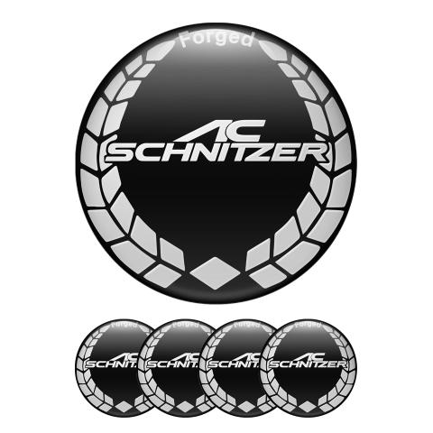 BMW AC Schnitzer Silicone Stickers Wheel Center Cap Black Grey