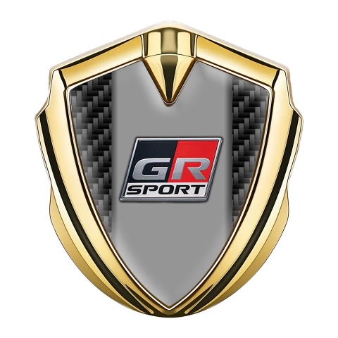 Toyota GR Emblem Fender Badge Gold Black Carbon Racing Logo Edition