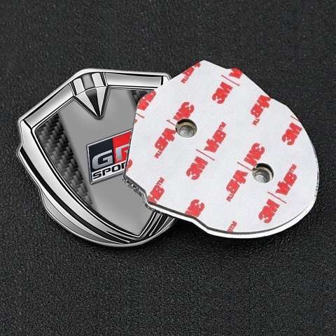 Toyota GR Emblem Fender Badge Silver Black Carbon Racing Logo Edition