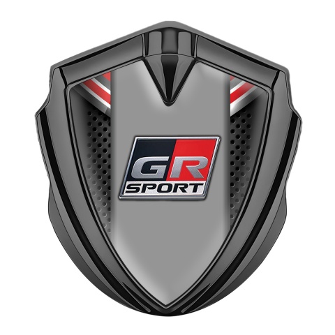 Toyota GR Emblem Trunk Badge Graphite Dark Mesh Red Crest Sport Design