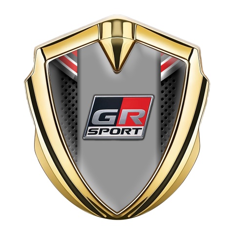 Toyota GR Emblem Trunk Badge Gold Dark Mesh Red Crest Sport Design