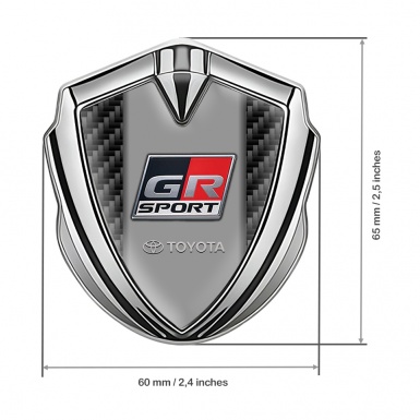 Toyota GR Trunk Emblem Badge Silver Black Carbon Grey Logo Design