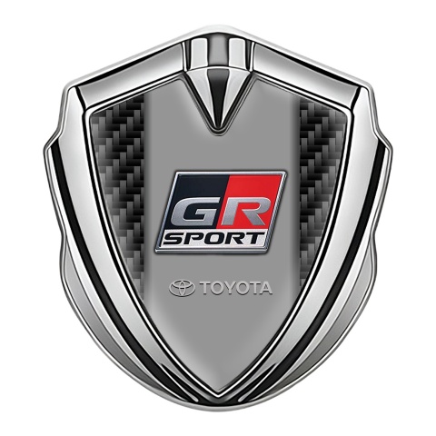 Toyota GR Trunk Emblem Badge Silver Black Carbon Grey Logo Design