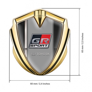 Toyota GR Emblem Car Badge Gold Modern Base White Stripe Sport Motif