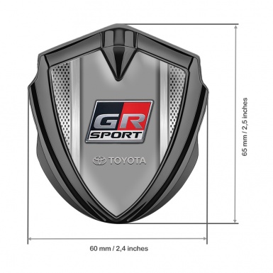 Toyota GR Metal 3D Domed Emblem Graphite Steel Grate Sport Logo Variant