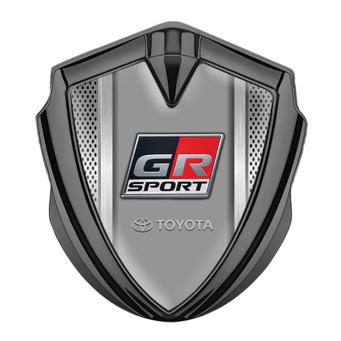 Toyota GR Metal 3D Domed Emblem Graphite Steel Grate Sport Logo Variant