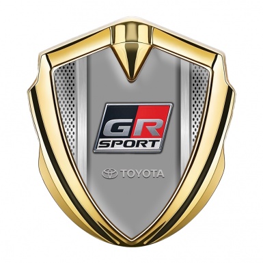Toyota GR Metal 3D Domed Emblem Gold Steel Grate Sport Logo Variant