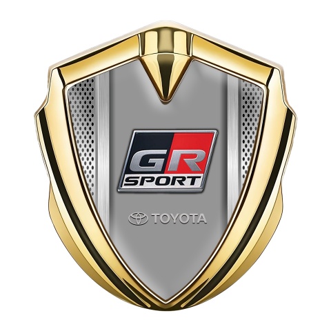 Toyota GR Metal 3D Domed Emblem Gold Steel Grate Sport Logo Variant
