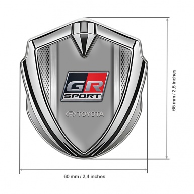 Toyota GR Metal 3D Domed Emblem Silver Steel Grate Sport Logo Variant