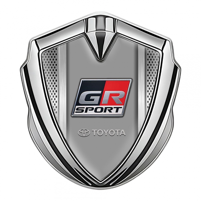 Toyota GR Metal 3D Domed Emblem Silver Steel Grate Sport Logo Variant