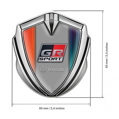 Toyota GR Bodyside Badge Self Adhesive Silver Color Gradient Racing Motif