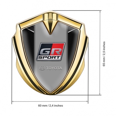 Toyota GR Emblem Badge Self Adhesive Gold Black Mesh Chrome Fragments
