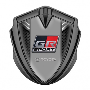Toyota GR Fender Emblem Badge Graphite Grey Ribbons Sport Logo Design
