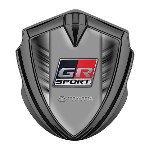 Toyota GR Emblem Self Adhesive Graphite Grey Stripes Frame Sport Edition