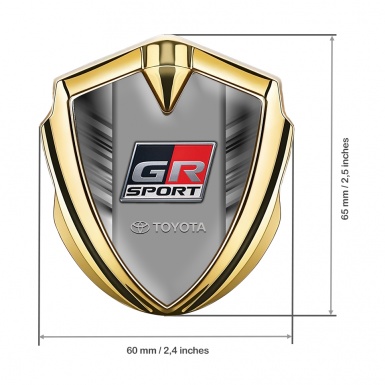 Toyota GR Emblem Self Adhesive Gold Grey Stripes Frame Sport Edition