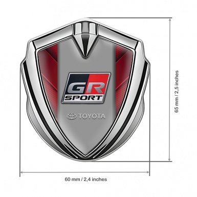 Toyota GR Bodyside Emblem Badge Silver Crimson Hex Sport Variant