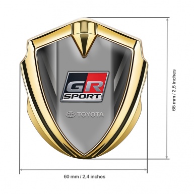 Toyota GR Bodyside Domed Emblem Gold Grey Stripes Frame Sport Motif