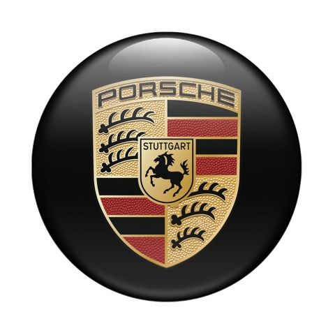 Porsche Emblem Silicone Sticker Classic Black