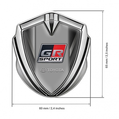 Toyota GR Bodyside Domed Emblem Silver Grey Stripes Frame Sport Motif