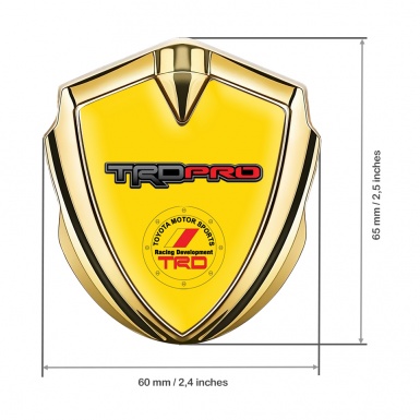 Toyota TRD Metal Emblem Self Adhesive Gold Yellow Back Circle Design