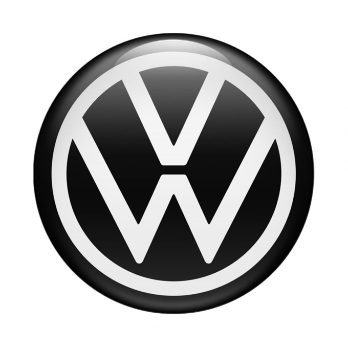 VW Emblem Silicone Sticker New Style Black
