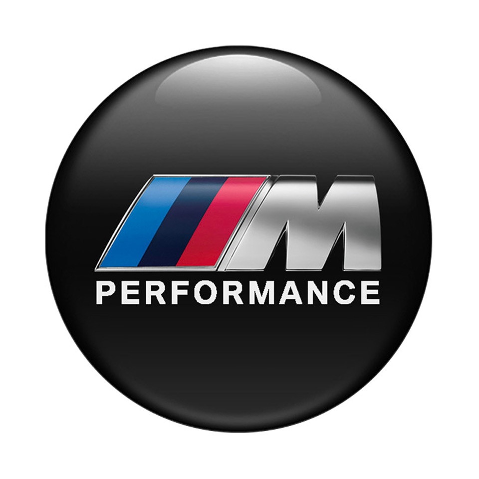 BMW M Performance Emblem Silicone Sticker Black, Domed Emblems, Stickers