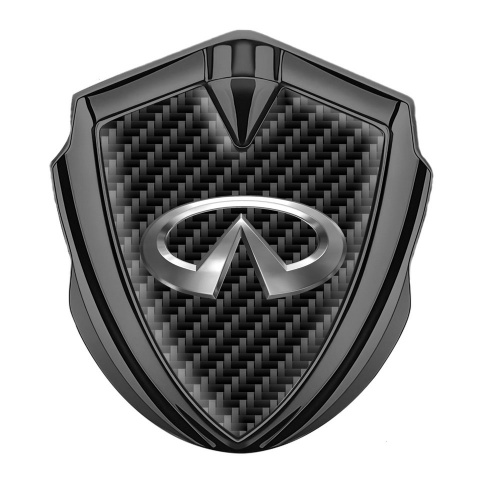 Infiniti Fender Emblem Badge Graphite Black Carbon Big Chromatic Logo