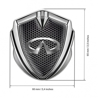 Infiniti Bodyside Emblem Badge Silver Dark Carbon Big Metallic Logo