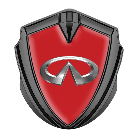 Infiniti Bodyside Emblem Self Adhesive Graphite Red Base Big Metallic Logo