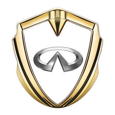 Infiniti Metal Emblem Self Adhesive Gold White Pearl Base Chrome Effect