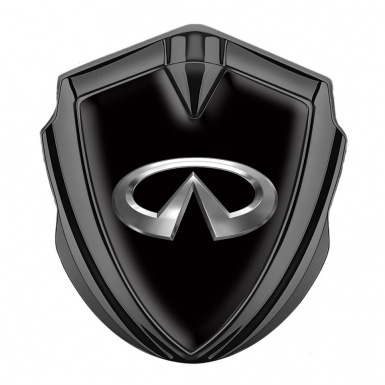 Infiniti Metal 3D Domed Emblem Graphite Black Noir Base Classic Logo Design