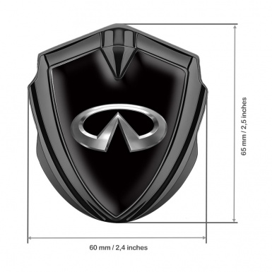 Infiniti Metal 3D Domed Emblem Graphite Black Noir Base Classic Logo Design