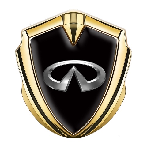 Infiniti Metal 3D Domed Emblem Gold Black Noir Base Classic Logo Design