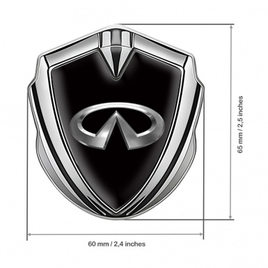 Infiniti Metal 3D Domed Emblem Silver Black Noir Base Classic Logo Design
