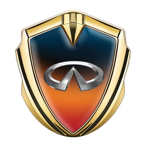 Infiniti Bodyside Badge Self Adhesive Gold Vibrant Gradient Chrome Logo