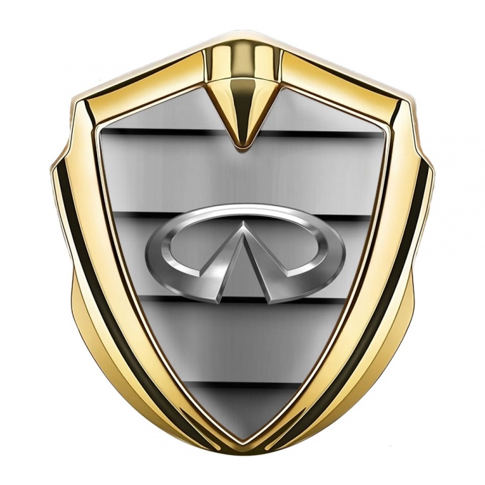 Infiniti Emblem Fender Badge Gold Shutter Panels Chrome Edition