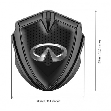 Infiniti Fender Emblem Badge Graphite Dark Mesh V Shaped Panels Design