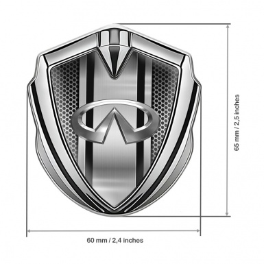 Infiniti Emblem Trunk Badge Silver Light Grate Mesh Center Panel Design