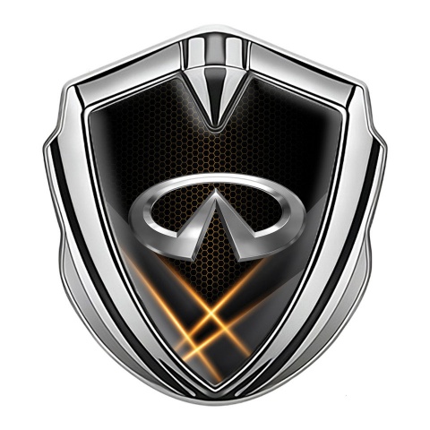 Infiniti Emblem Self Adhesive Silver Orange Hex Glow Effect Edition