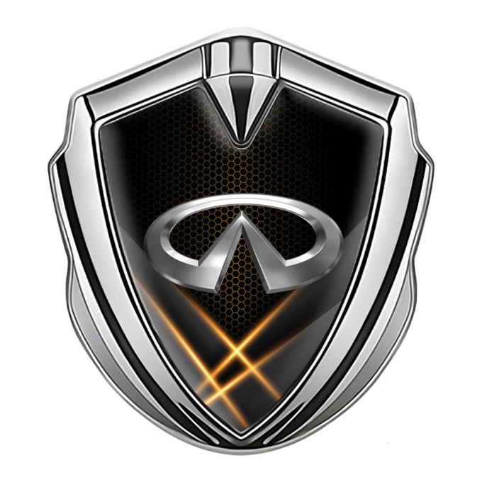 Infiniti Emblem Self Adhesive Silver Orange Hex Glow Effect Edition