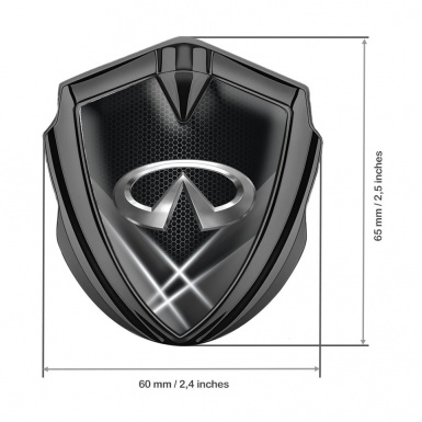 Infiniti Bodyside Emblem Badge Graphite Greyscale Hex Glow Effect Edition