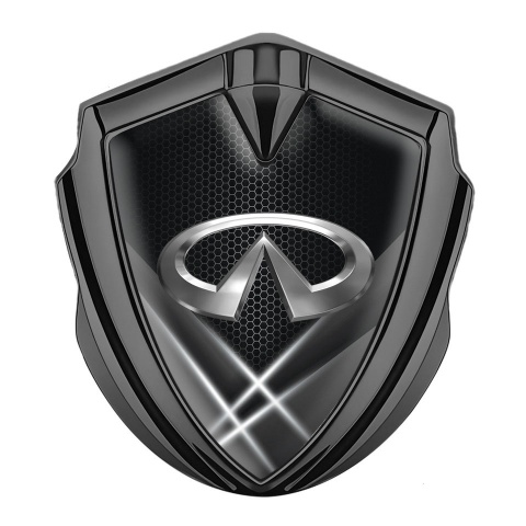 Infiniti Bodyside Emblem Badge Graphite Greyscale Hex Glow Effect Edition
