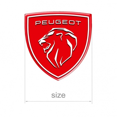 Peugeot Emblem Silicone Sticker Red New Design