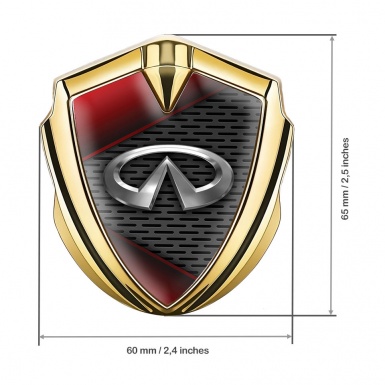Infiniti Bodyside Badge Self Adhesive Gold Crimson Elements Chrome Logo